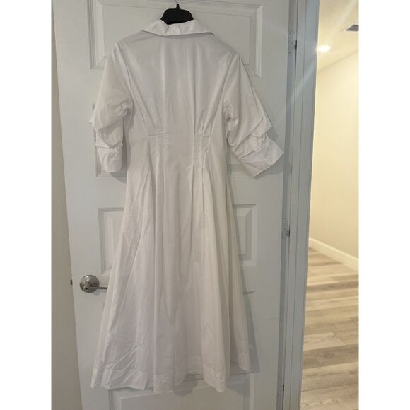 SIMKHAI Jazz Core Cotton Poplin Pintuck Midi-Dress - Picture 4 of 12